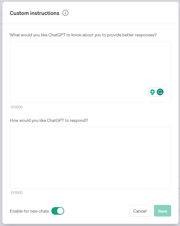 chatgpt custom instructions