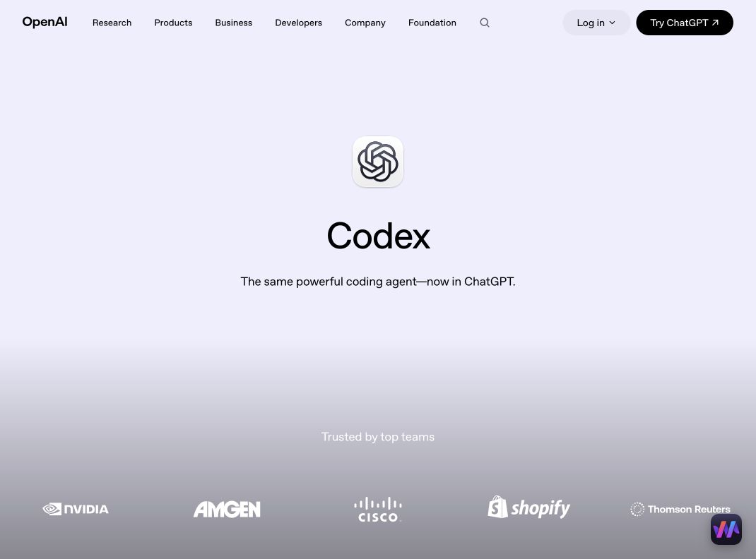 OpenAI Codex product hero for delegated coding tasks